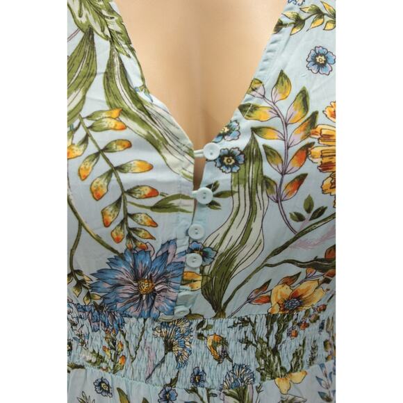 Abel The Label Midi Dress Small Blue Floral V Neck Fairy Romantic Cottagecore - Picture 6 of 10
